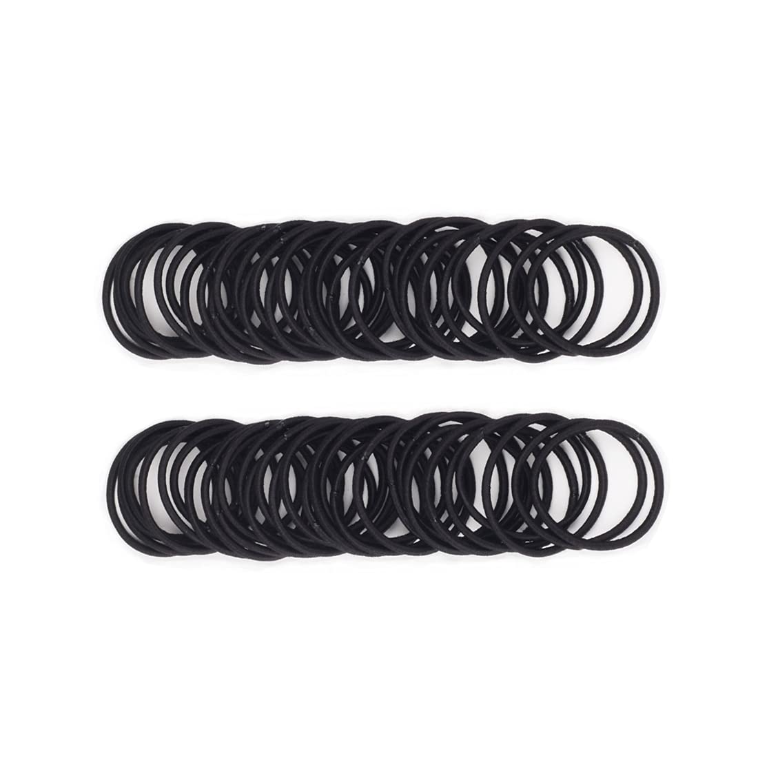 Corbatas para el pelo de bebé Niñas sin metal, gomas para el pelo (2 mm x 2,5 cm), color negro