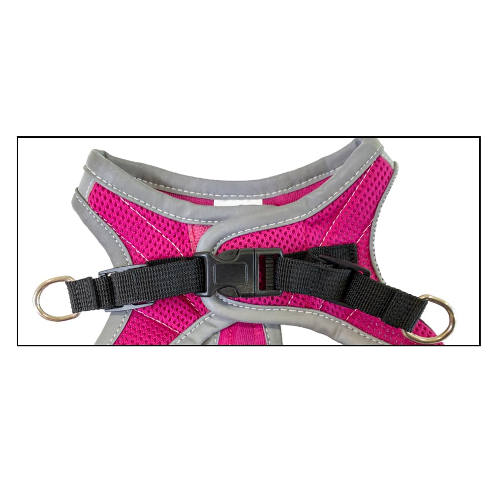 Croci Hiking Reflective Dog Harness, Extra Large, Fuchsia, XL - Image 3
