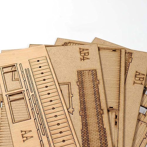 DYNWAVE 1:72 Scale Architecture Building Model Kits DIY Assembly Collection Ornaments Miniature House Model 2 Tier House for Layout Scene Decor - Image 3