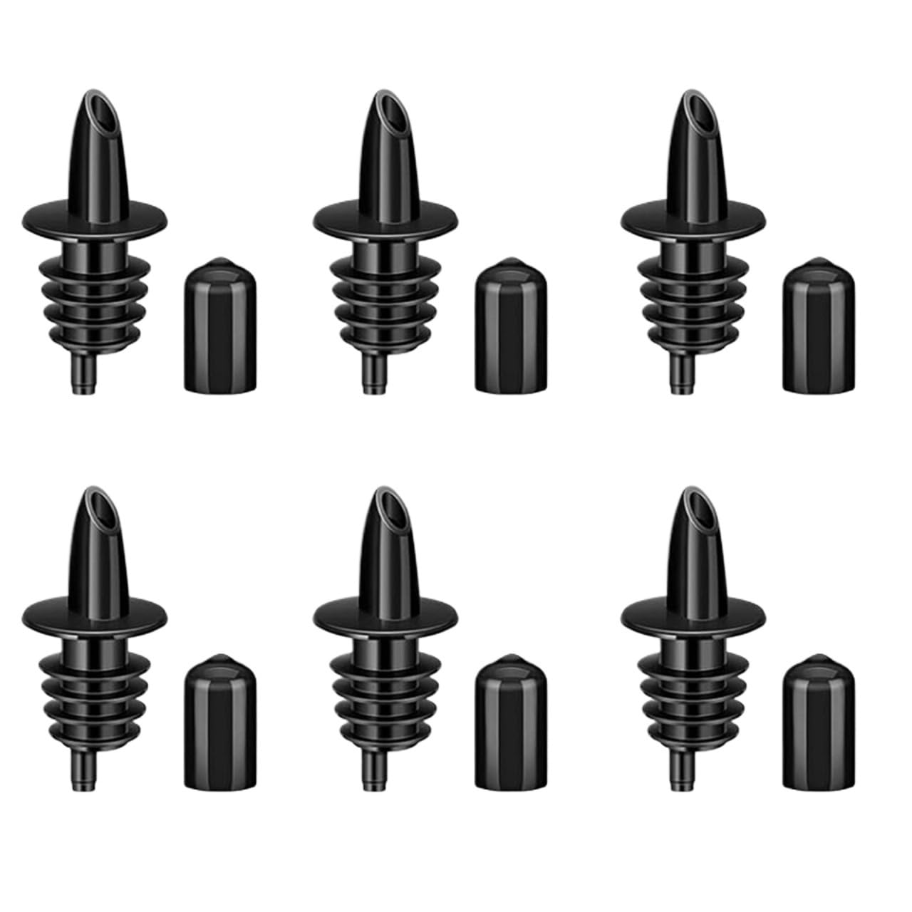 Stainless Steel Pourers Boquillas for Verter Botellas, vertedores de Licor plástico con Tapas Goma for, for Pubs(100pcs)