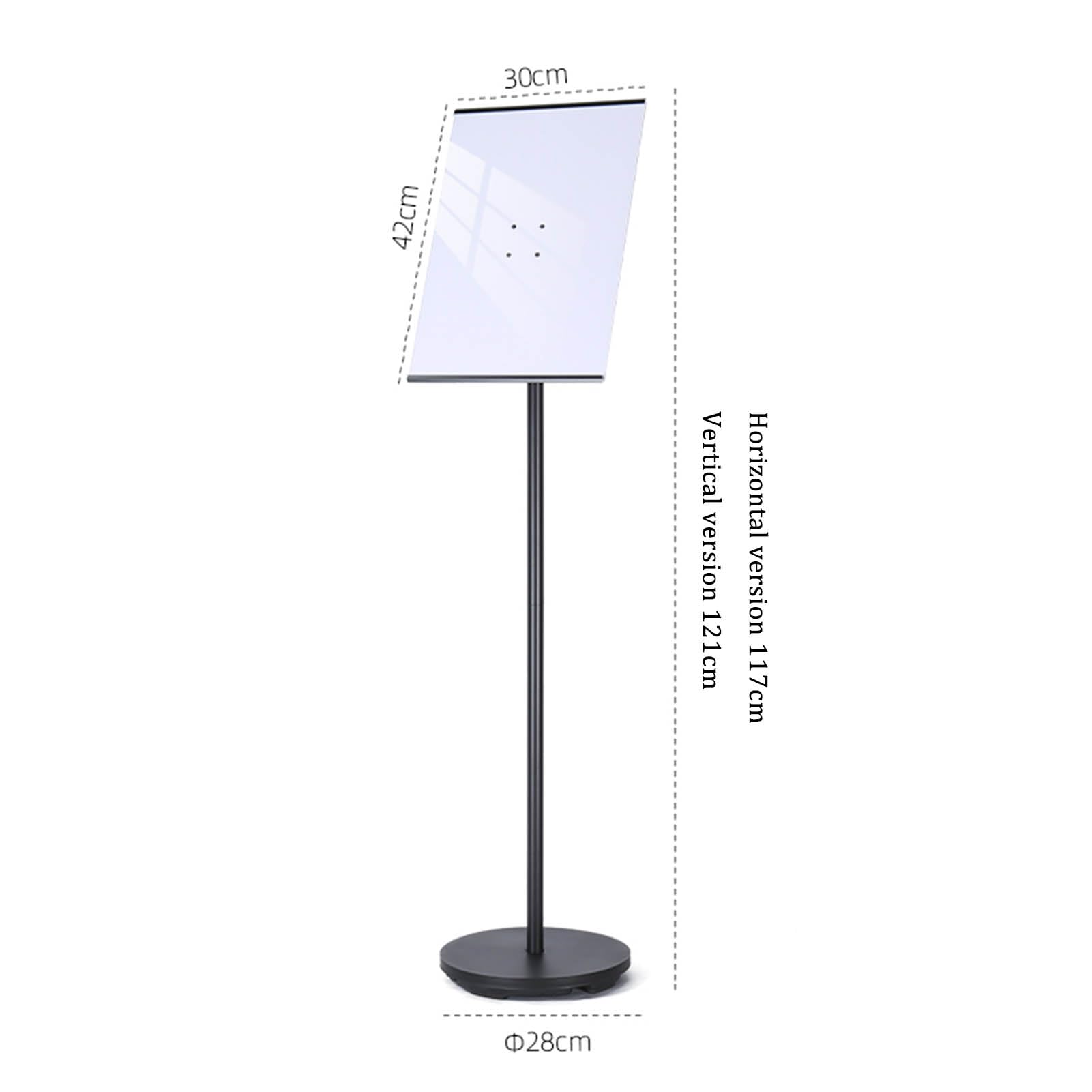 Soporte para Carteles, Vallas publicitarias portátiles, Soporte para letreros de Piso, Base Ajustable para hoteles, centros comerciales (A3 Black)