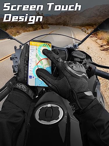 Foto von COFIT Motorradhandschuh für Damen und Herren, Atmungsaktive Mesh Motorradhandschuhe mit Hard Knuckle und Touchscreen für BMX, ATV, MTB-Fahren, Straßenrennen, Radfahren und Fahrrad