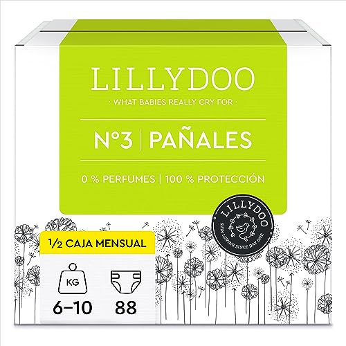 LILLYDOO Pañales hipoalergénicos, tamaño 3 (6-10 kg), caja de medio mes (88 pañales) (FSC Mix) nuevo
