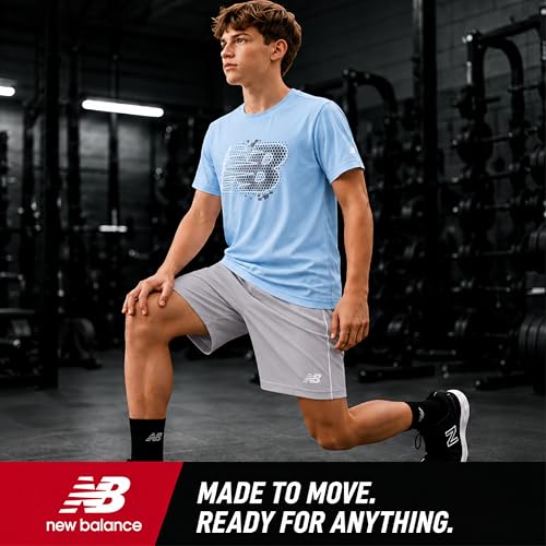 Image of New Balance Boys Short Sets - 2 Piece Active Performance Athletic Shirt and Kids Basketball Gym Shorts for Boys (8-12)