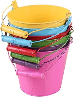 Totority 6pcs Sand Buckets with Shovels for Kids, Beach Pails Beach Buckets Toys Party Favors Sand Pail Set Plastic Bucket with Handle
