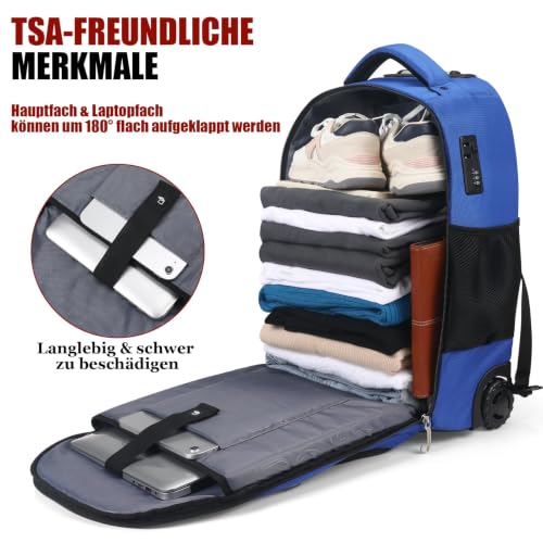Mochila con Ruedas para Evitar Peso de Portátil 17.3 y Proteger de Lluvia 4