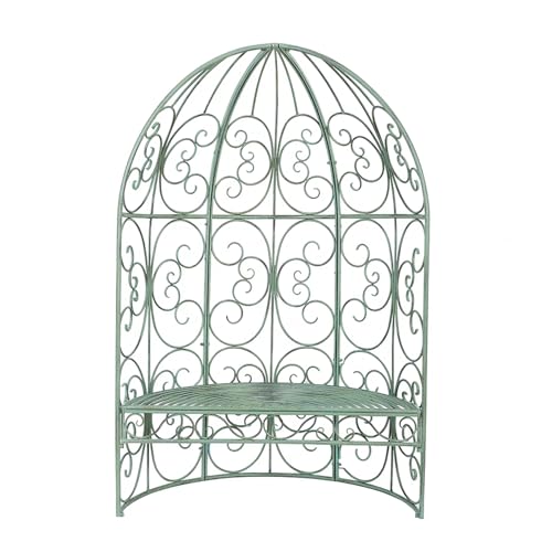 NRNQMTFZ Padiglione Giardino con Panca,Panchina da Esterno, Arco da Giardino con Panca,per Piante Rampicanti in Metallo, Pergolato Griglia per Rose e Piante