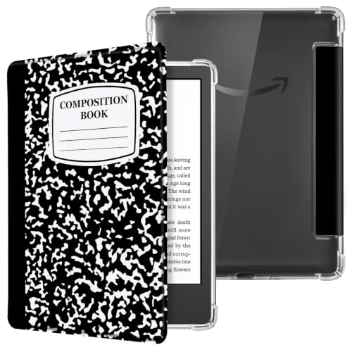 Image of CoBak Case for 6 inch Kindle 11th Gen (2024 and 2022 Release) - Ultra Slim Transparent Clear TPU Back Shell Protective Cover with Auto Wake /Sleep for Kindle 11th Generation 2024 Release.Black Notebook