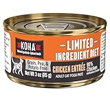 KOHA Limited Ingredient Diet Chicken Pate for Cats - Single Meat Wet Cat Food for Sensitive Stomachs - Pate Cat Food with No Fillers - 3oz Pack of 24