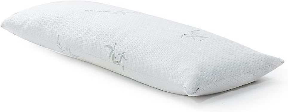 Premium Quality Shredded Memory Foam Snuggling Body Pillow with a Removable Washable Soft Zip Bamboo Fiber Cover for Stomach, Side and Pregnant Sleepers, Sized 54 x 20 x 4.7 inches