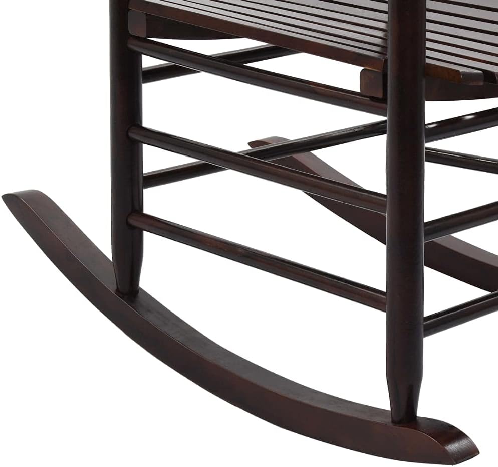 SKM Rocking Chair with Curved Seat Brown Poplar Wood