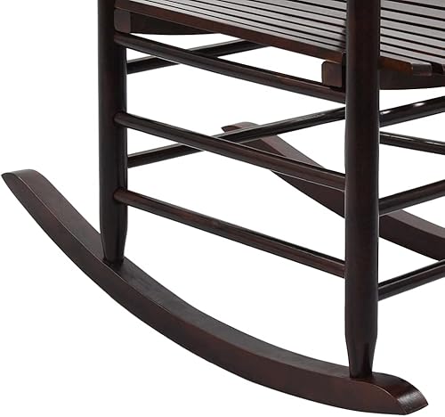 Miniatura 8 de Mecedora con asiento curvo sillas de patio de madera de álamo marrón. Sillas de balcón al aire libre Sillas para Comedor para playa, picnic, sala de