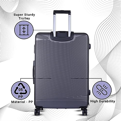 Image of Verage V-Lite Firestone Combo Set of 3 (Cabin + Medium + Large Check-in) Bold Black Hardsided Trolley Bags for Travel, Suitcases with Spinner Wheels, Anti-Theft Luggage (20 /24 /28 Inche)