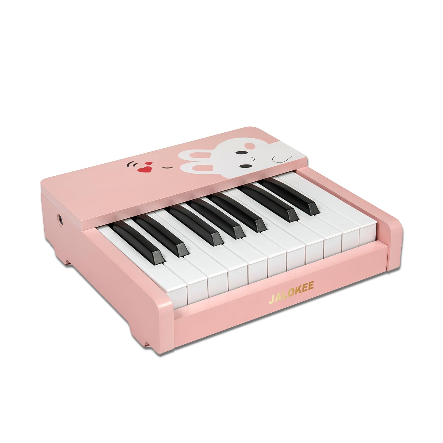 Tastiera per pianoforte per bambini, 18 tasti, mini musica, strumento educativo, giocattolo in legno per bambini e bambine (Rosa)