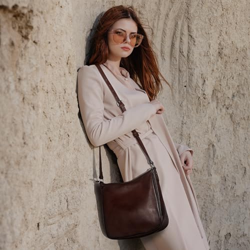 Iswee Leather Crossbody Bag for Women Purses and Handbags Adjustable Shoulder Purse Pocketbooks Travel Hobo Work Tote Daily2