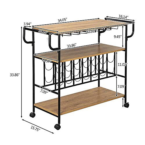DSWQ-3-Tier-Home-Cellar-Bar-Serving-Cart-Mobile-Kitchen-Trolley-Industrial-Wine-Rack-Kitchen-and-Home-Small-Table-with-Wheels-Folding-cart-with-Wheels-Hotel-Furniture-Cart-Folding-cart-Cart DSWQ 3 Tier Home Cellar Bar Serving Cart Mobile Kitchen Trolley Industrial Wine Rack Kitchen and Home Small Table with Wheels Folding cart with Wheels Hotel Furniture Cart Folding cart Cart
