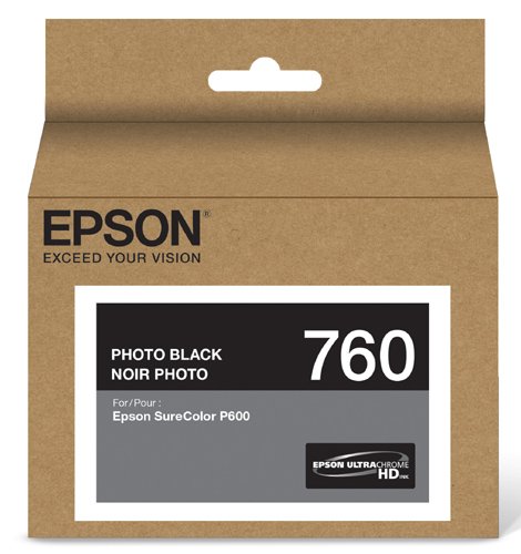 Epson T760120 UltraChrome HD Photo Black Standard Capacity Cartridge Ink