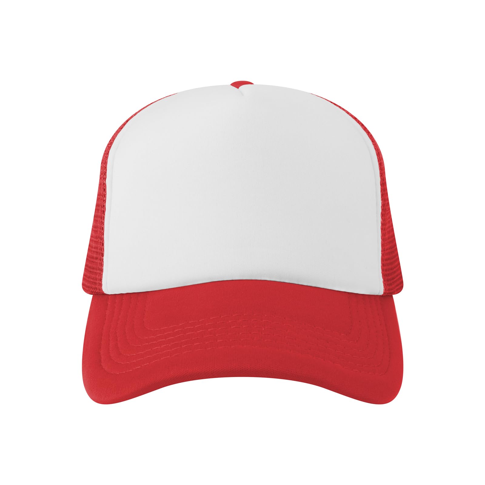 TOPTIE 5 Panel Foam Front Trucker Hat High Crown Mesh Back Snapback Cap