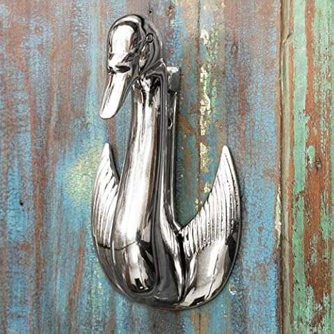 Bright Chrome Swan Door Knocker Cover
