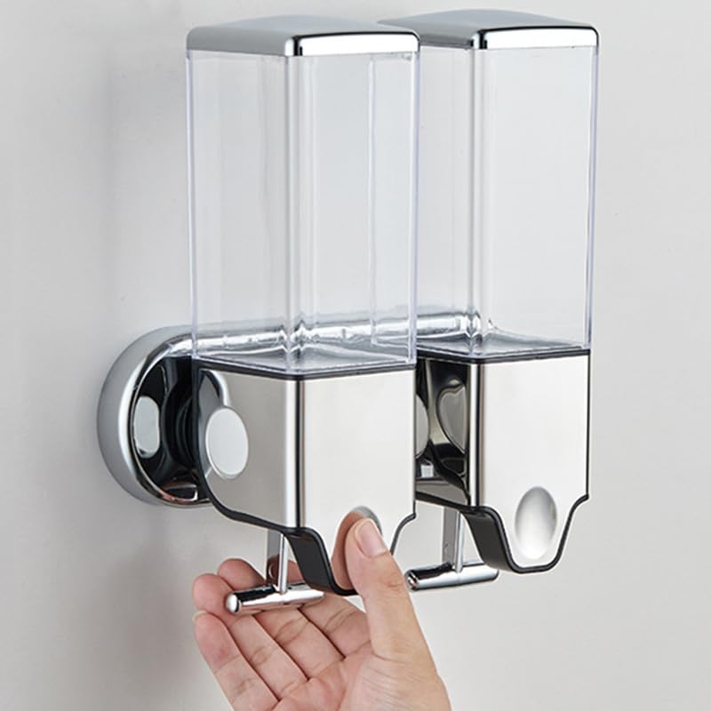 Manual Presshead Wall Mounted Soap Dispenser, Shower and Lotion Dispenser for Home Bathroom, Kitchen, Hotels
