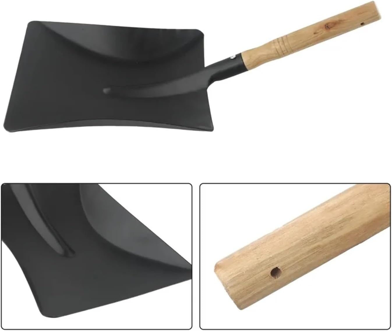 Compatible for 1pc Chimney Shovel Fireplace Tools Steel Dustpan Ash Cleaning Tool Wood Burner Accessories(Large)