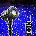 Poeland Christmas Laser Projector Lights with Remote Control and Security Lock, Halloween Garden Lights for Indoor, Outdoor, Home, Garden (Red, Green, Led Blue)