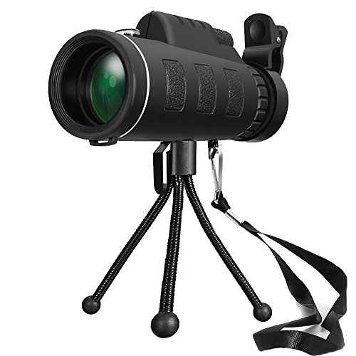 FELiCON® 40 x 60 cannocchiale bussola Zoom ottico Monoculari HD telescopio cannocchiale Dual Focus Prism caccia turismo con il treppiedi e mobile phone clip