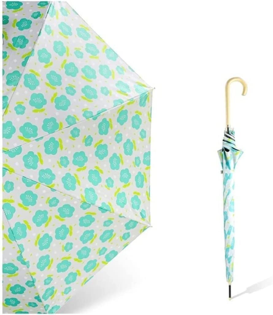 Parasole Przeciwdeszczowe Modny Kwiatowy Parasol W Sztyfcie Z Klasycznym Uchwytem J Crook Auto Open Canopy Wentylowany Trzciny Cukrowej Podróżne(N)