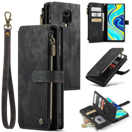 for Xiaomi Redmi Note 9 Pro Max/9 Pro/9S Wallet Stand Case, PU Leather Flip Cover with Soft TPU Back Cover, Magnetic Closure