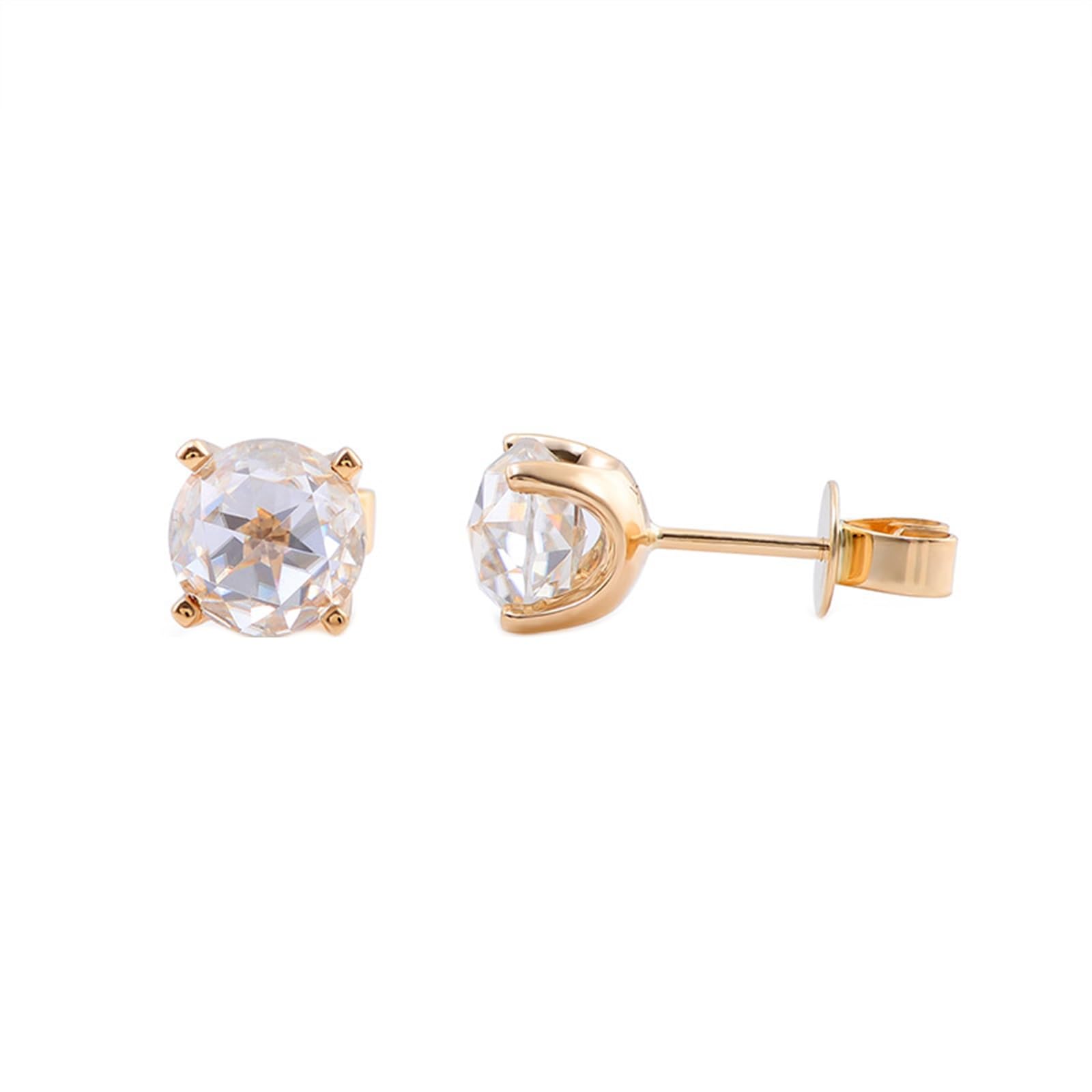 Ohrstecker Gold, Damen 9K Gelbgold Runde Moissanit-Ohrstecker 0,2 cttw/Paar