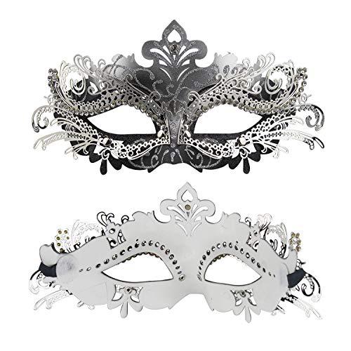 Image of Coddsmz Couple Masquerade Mask Set - Venetian & Mardi Gras Mask for Women & Men