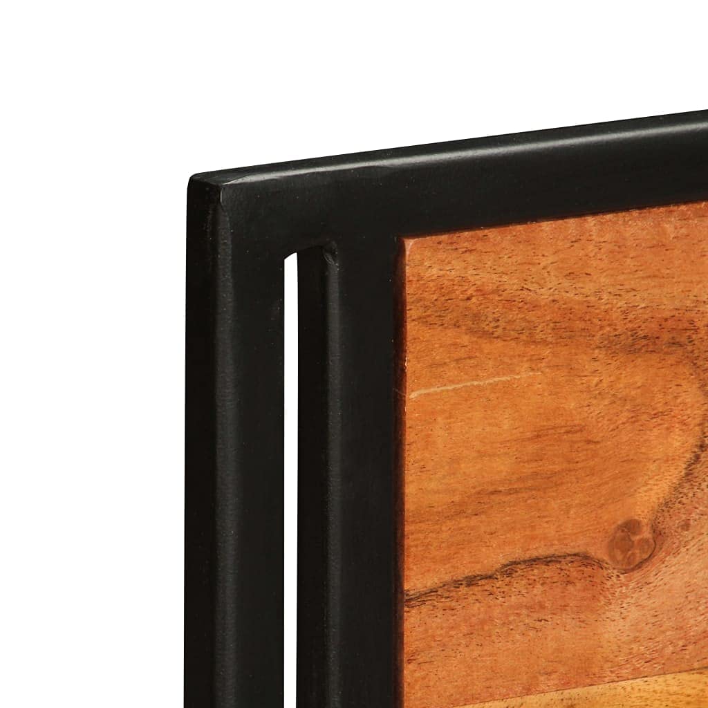 Juego de 6 sillas de comedor de madera maciza de acacia marrón | Robusto marco de acero, 43 x 43 x 90 cm, altura del asiento 45 cm, pulido y lacado, ya montado