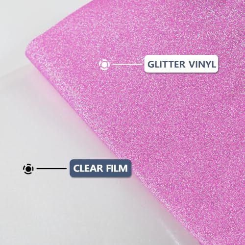 Image of RENLITONG Dark Glitter Purple Iron on Vinyl - 12Inch by 5ft Roll HTV Heat Transfer Vinyl for T-Shirt HTV Rolls for All Cutter Machine - Easy to Cut & Weed for Heat Transfer Design