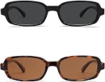 VANLINKER Retro Rectangle Polarized Sunglasses for Women Men Small 90s Style Vintage Trendy Narrow Rectangular Frame VL9813
