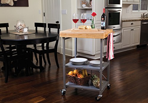 Kitchen-Island-Cart-with-Wheels-Silver Kitchen Island Cart with Wheels Silver