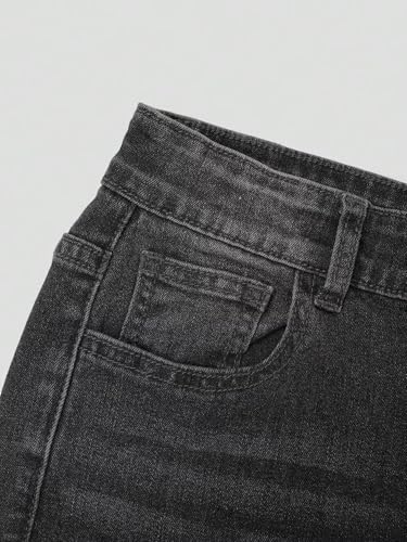 Girl's Flare Jeans Trendy High Waist Stretch Slim Fit Y2K Bell Bottom Denim Pants4