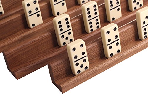 Set de 4 racks para dominó en nogal americano