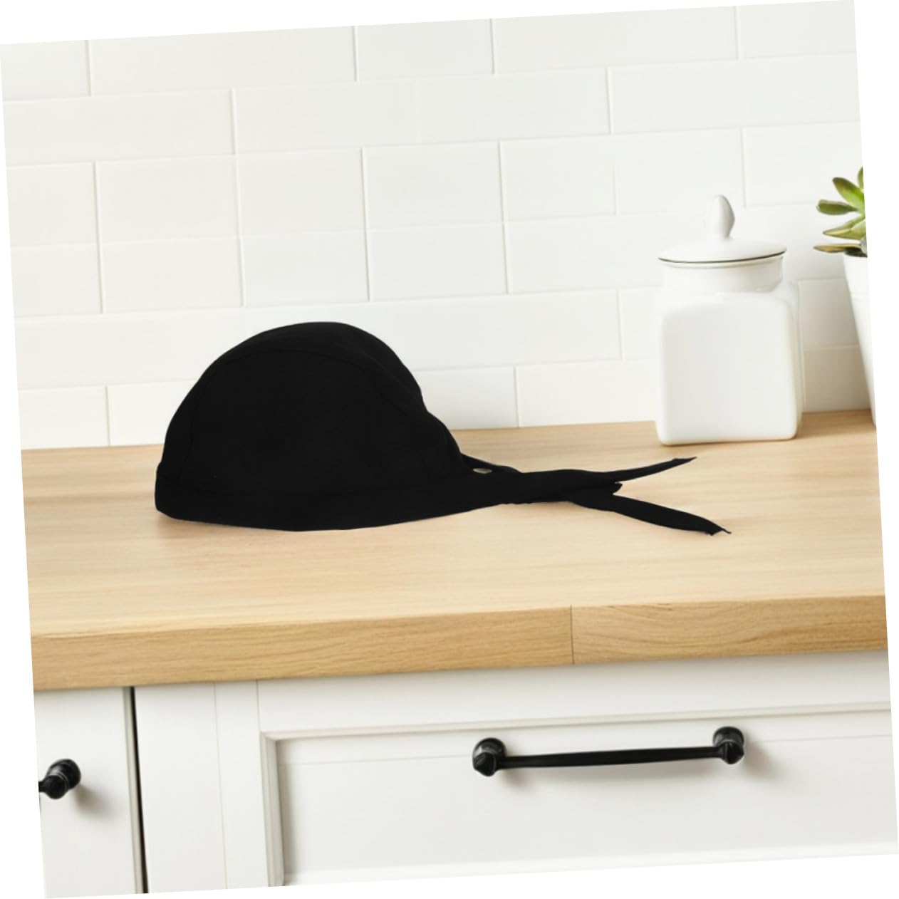 CALLARON Cappello da Cuoco Elastico Unisex 12 Pezzi in Cotone Nero