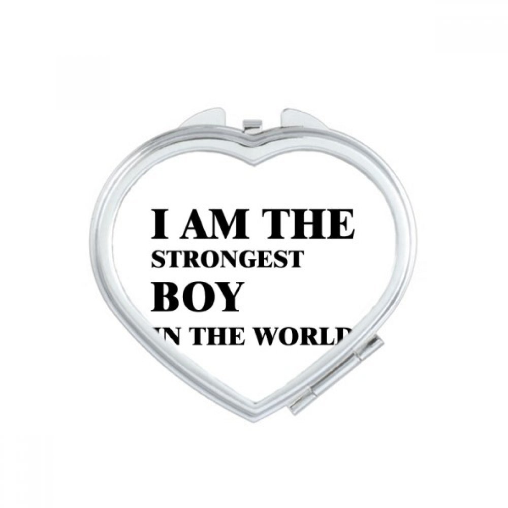 Miroir de poche J'Amthe Strongest Boy Coeur pour corriger votre maquillage n'importe où