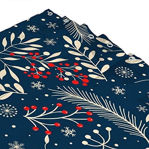 Rideau de douche de Noël en polyester imperméable avec crochets 182x182 cm
