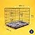 Dog Crate, Dog Cage, Foldable Puppy Crates with Bed, Non-Chew Plastic Removable Tray, Folding 2 Door Crate, Small Size 24-inch (61cm) Black