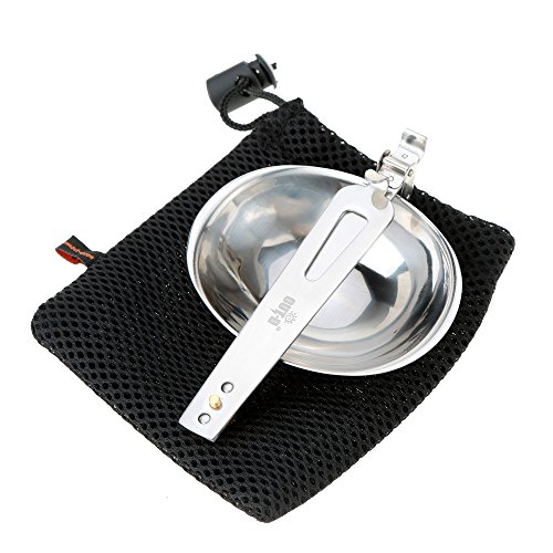 Workouty Portable Stainless Steel Outdoor Tableware Camping Folding Spoon Soup Ladle Cooking Utensils - Thumbnail 4