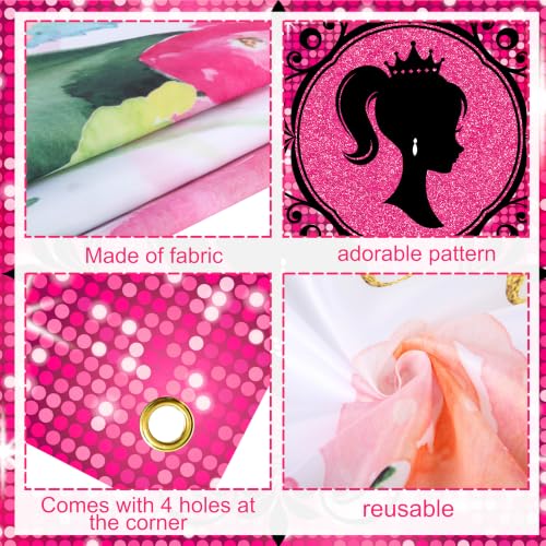Banner fondo princesa rosa 70.1 x 43.3 pulgadas miniatura 2