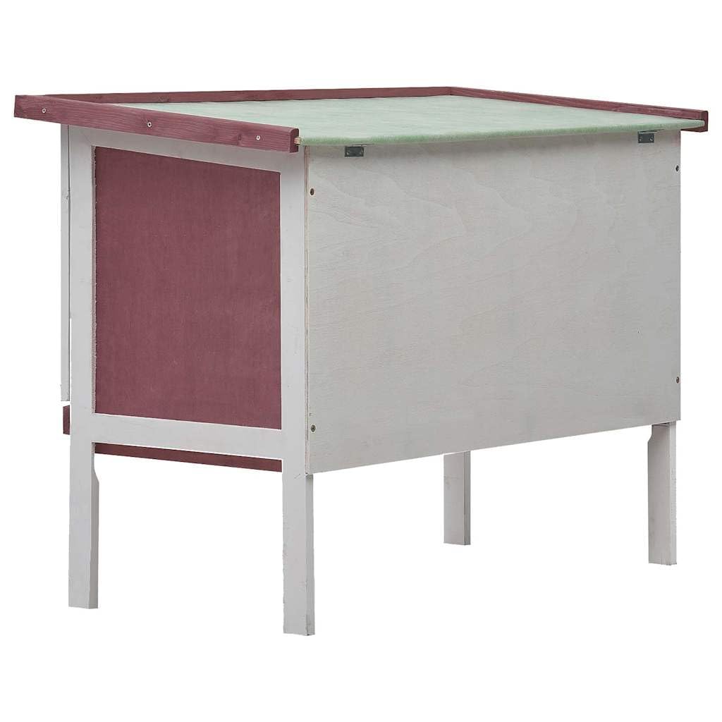 Conejera para exteriores (1 nivel), color marrón y madera, jaula para conejos, pequeños animales