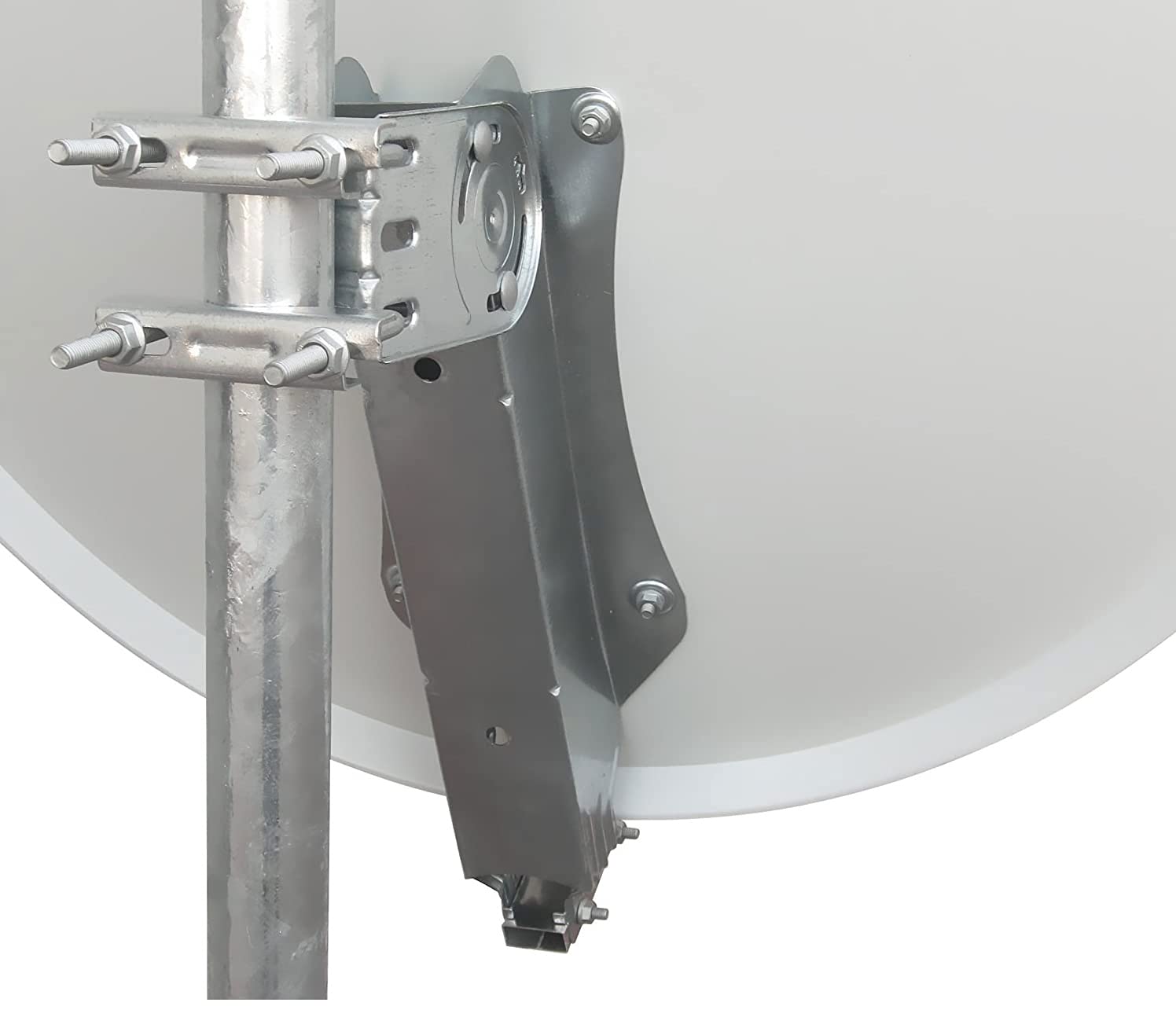 Parabola Satellitare 80 cm Supporto Disco in Ferro - Disco in Acciaio - Ideale per Zone Ventilate e per Ricevere i Canali MySky Sky HD SkyQ 4K Tivusat tivùsat UHD