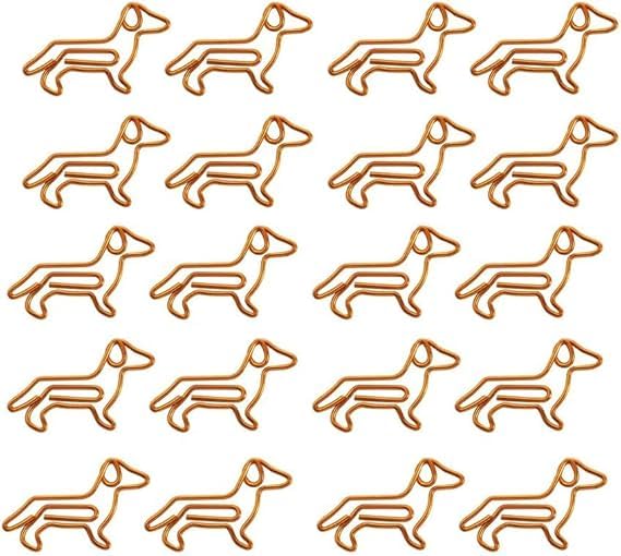 20Pcs Dachshund Shaped Paper Clips - Cute Wiener Dog Planner Clips & Bookmarks