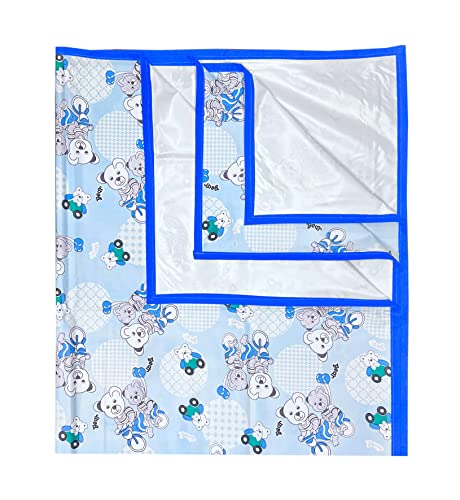 Image of Pookie Baby Sheet | Sheet for Kids | Rubber Sheet for Babies | Bed Wetting Protector | 90 x 135 cm | Blue Bear