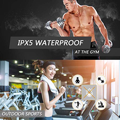 Bluetooth 5.0 Headphones EarbudsNoise Canceling Fast Charging IPX5 Waterproof Earphones in-Ear Built-in Mic 3D Sound Headsets with Deep Bass for iPhone/Android/Samsung/Air-pods Pro