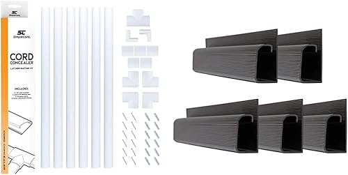 El sistema corrector de cables cubre cables, cables o cables, kit de gestión de cubiertas de cables y gestión de cables de canal J - Juego de 5