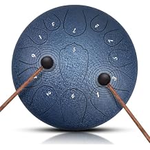 Steel Tongue Drum- 13 Note 12 Inches C-key Tongue Drum Percussion Instruments - Hand Pan Drum with Music Book for Meditation Entertainment Musical Education Concert Mind Healing Yoga